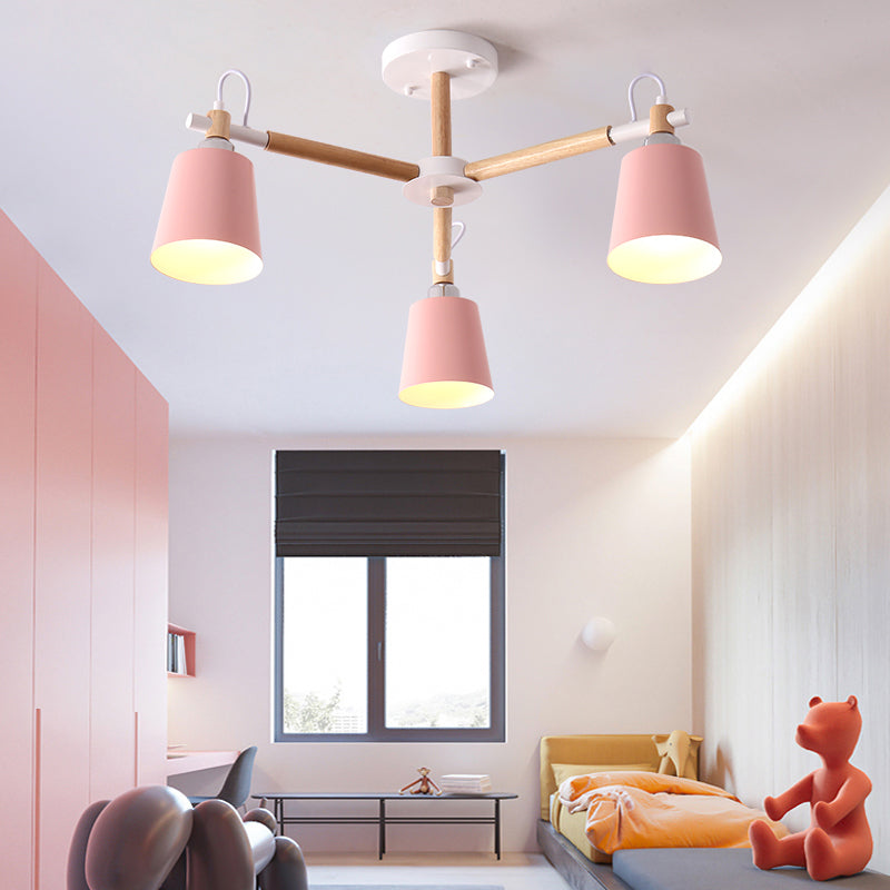 Minimalist Macaron Hanging Light Metal Hanging Chandelier for Sitting Room