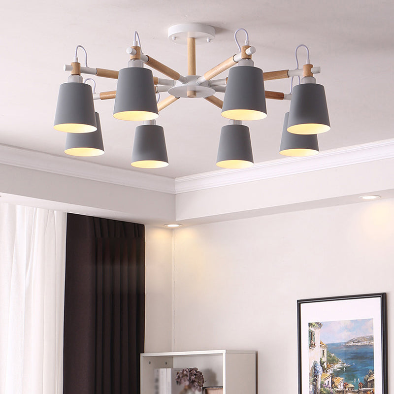 Minimalist Macaron Hanging Light Metal Hanging Chandelier for Sitting Room