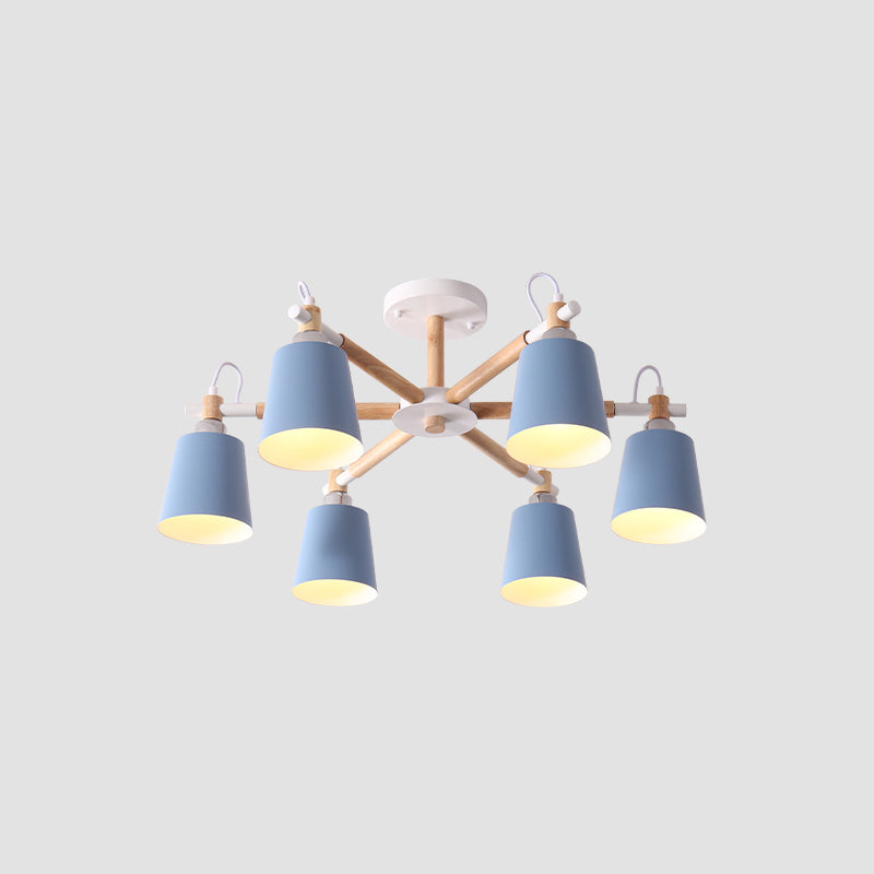 Minimalist Macaron Hanging Light Metal Hanging Chandelier for Sitting Room