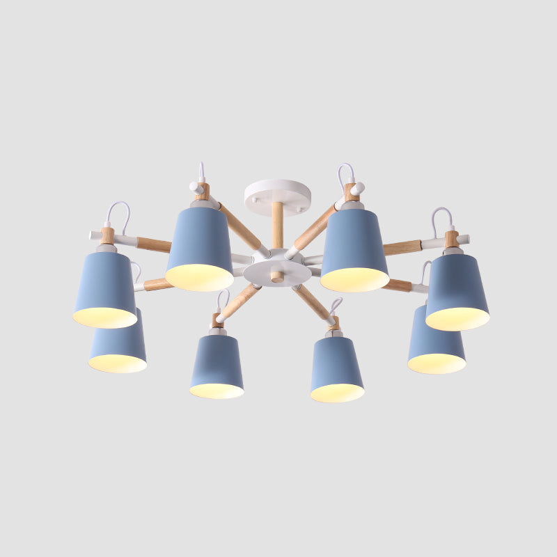 Minimalist Macaron Hanging Light Metal Hanging Chandelier for Sitting Room