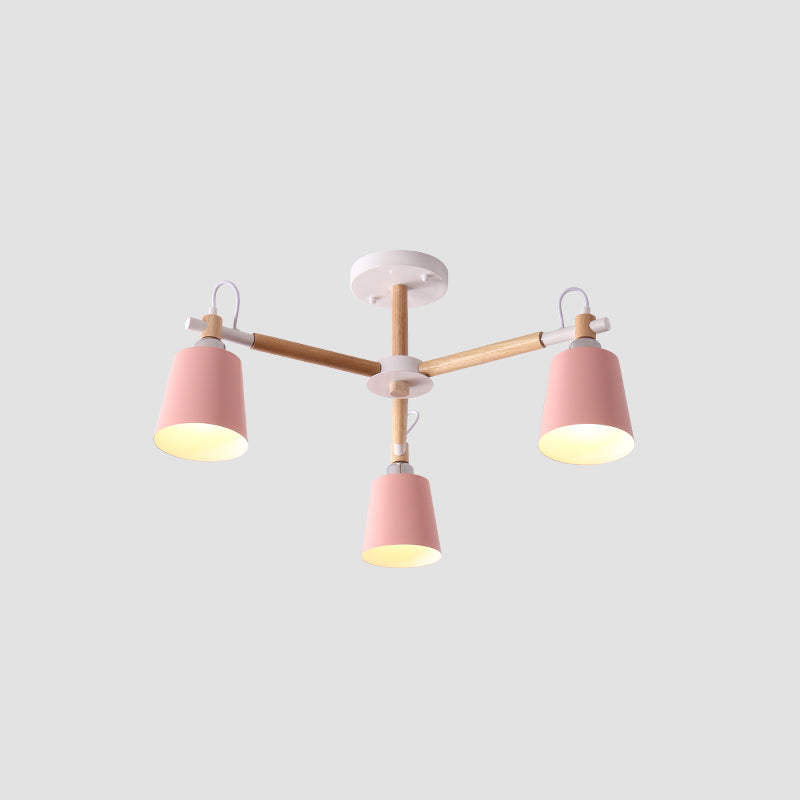 Minimalist Macaron Hanging Light Metal Hanging Chandelier for Sitting Room