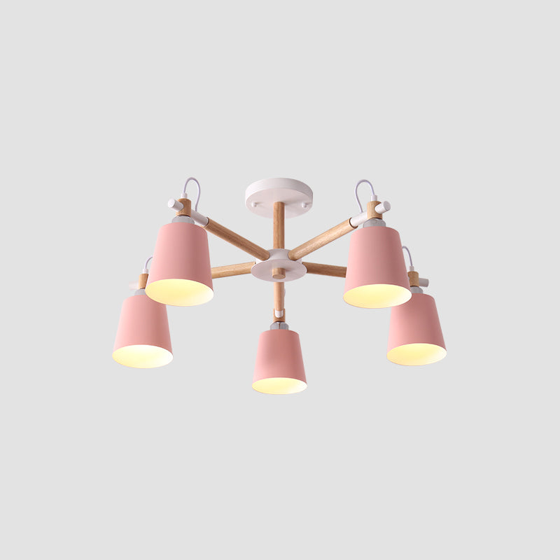 Minimalist Macaron Hanging Light Metal Hanging Chandelier for Sitting Room