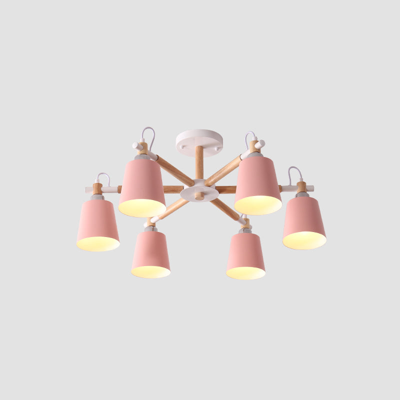 Minimalist Macaron Hanging Light Metal Hanging Chandelier for Sitting Room