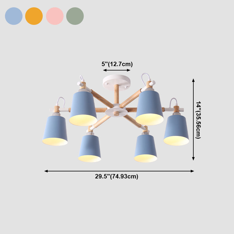 Minimalist Macaron Hanging Light Metal Hanging Chandelier for Sitting Room