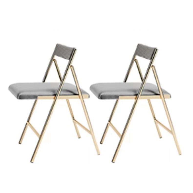 1/2/5 Pcs Metal Modern Dining Set with Rectangle Table and Foldable Chairs Dinette Set