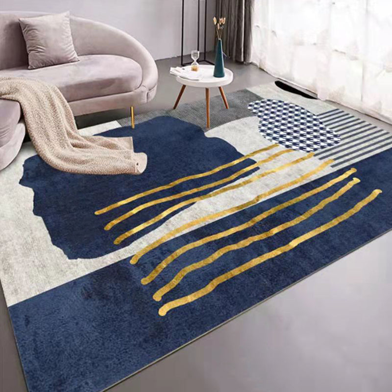 Tapis moderne gris polyester le tapis lavable à franges irréguliers pour décoration intérieure