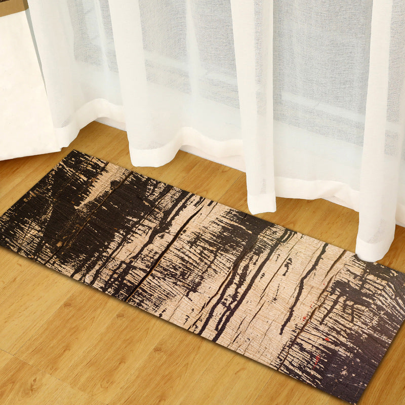 Brown Modern Rug Polyester Wool Rug Non-Slip Backing Rug for Home Decoration