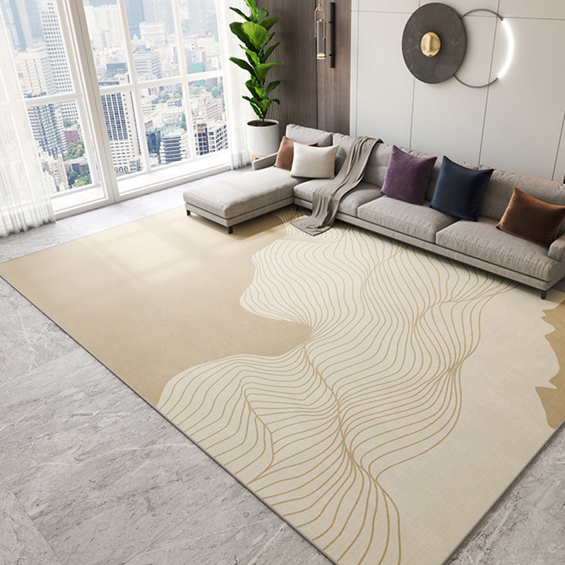 Light Brown Modern Rug Blending Color Piece Rug Washable Rug for Living Room
