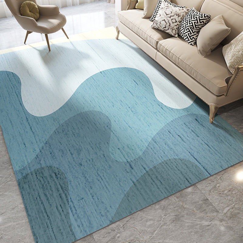 Light Gray Modern Rug Blending Striep Rug Stain Resistant Rug for Drawing Room