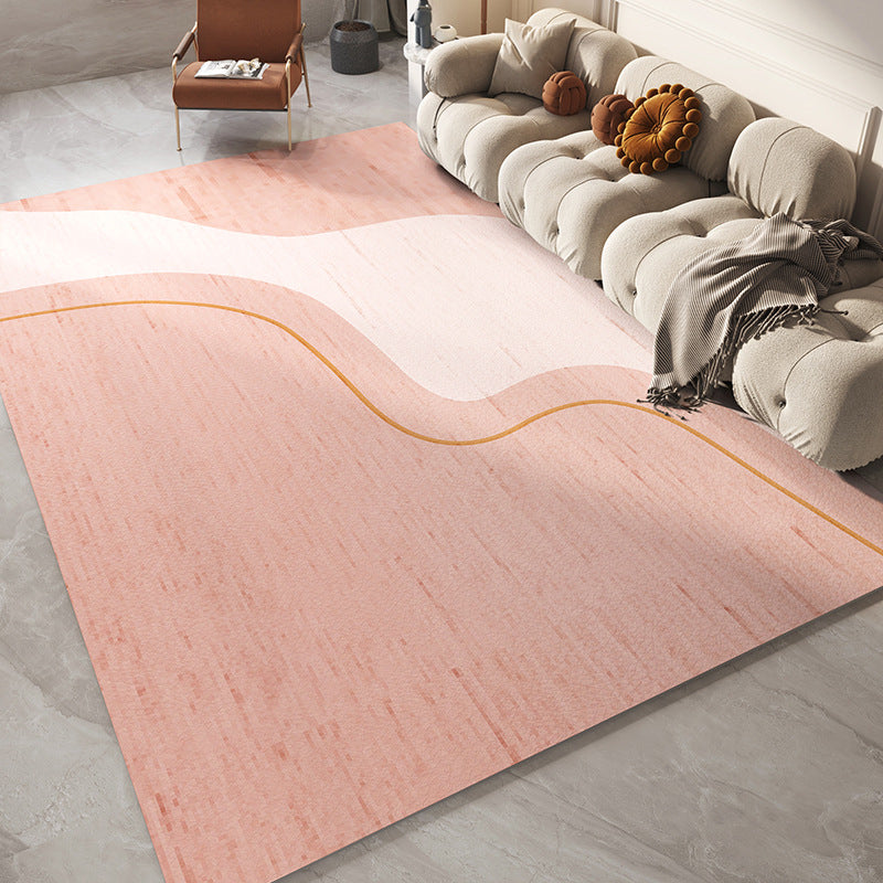 Light Gray Modern Rug Blending Striep Rug Stain Resistant Rug for Drawing Room