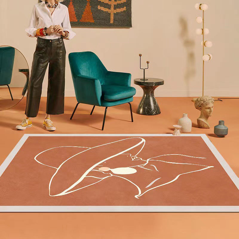 Tapis de blocage de couleur postmoderne Polyester Rapier intérieur Risque de zone lavable pour la décoration intérieure