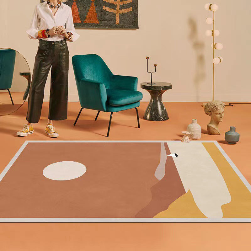 Tapis de blocage de couleur postmoderne Polyester Rapier intérieur Risque de zone lavable pour la décoration intérieure