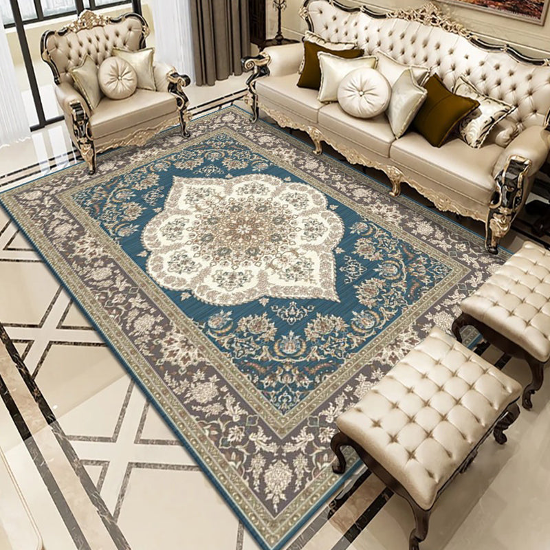 Donkere rood medaillon tapijt polyester modern tapijt wasbaar tapijt voor woonkamer