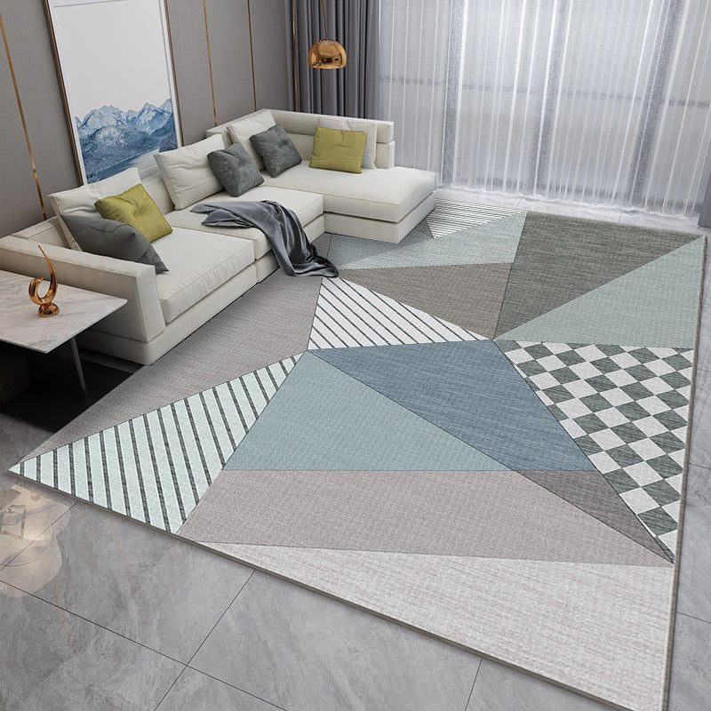 Tapis géométrique du tapis moderne de la Marine Tapis lavable pour le salon