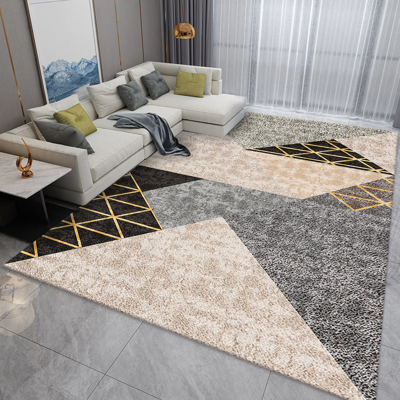 Tapis géométrique du tapis moderne de la Marine Tapis lavable pour le salon