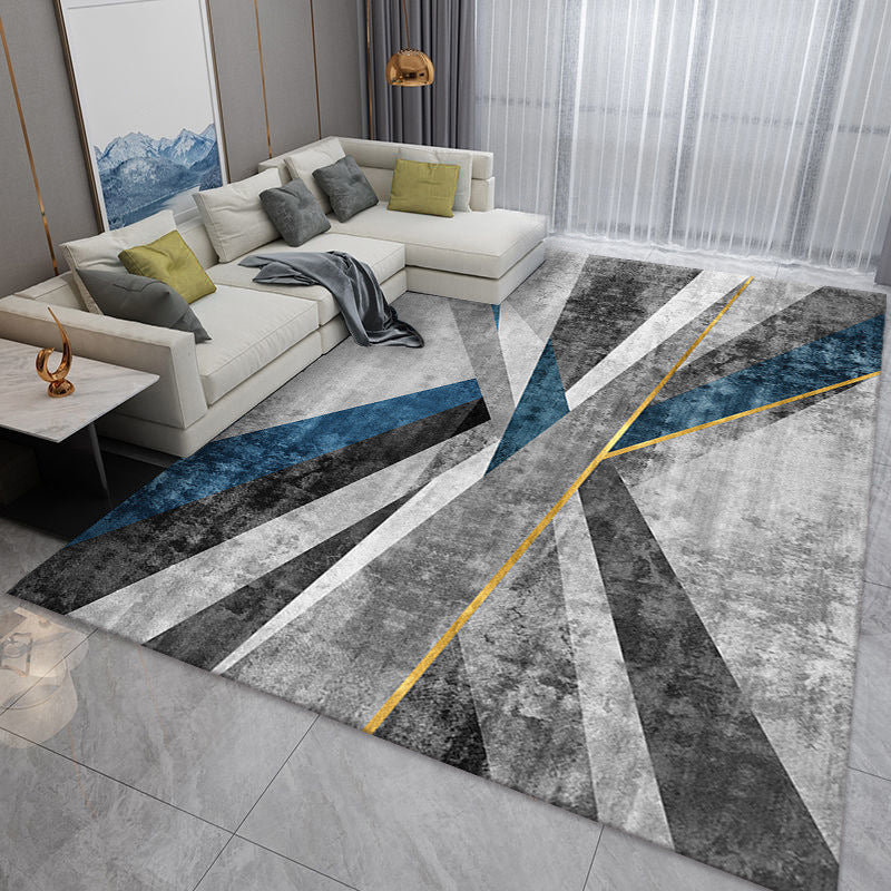 Tapis géométrique du tapis moderne de la Marine Tapis lavable pour le salon