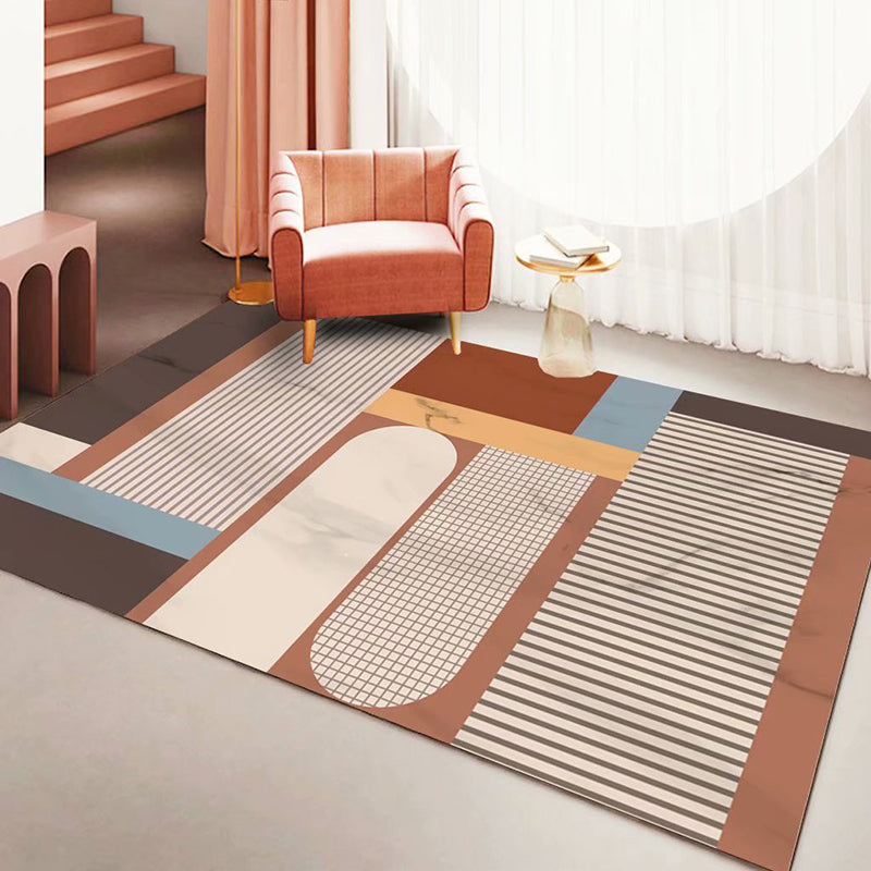 Tapis de motif rose clair Polyester Rapier moderne tapis résistant aux taches pour la décoration de la maison