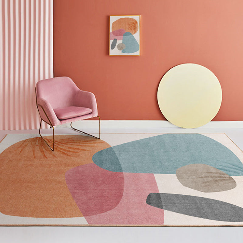 Tapis de motif rose clair Polyester Rapier moderne tapis résistant aux taches pour la décoration de la maison