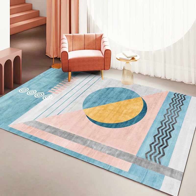 Tapis de motif rose clair Polyester Rapier moderne tapis résistant aux taches pour la décoration de la maison