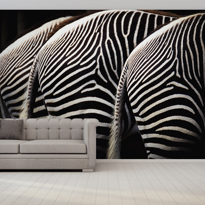 Zebra 3D Wallpaper Wild Animal Mural Horizontal Photography Sitting Room Wall Mural