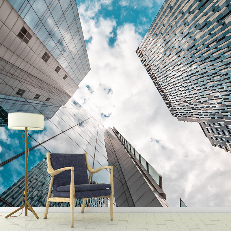 Fancy Contemporary Building Mural Horizontal Photography Living Room Wall Mural