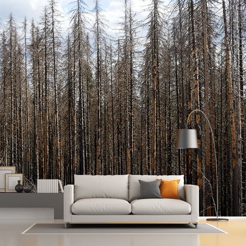 Snow Mountain Forest Mural Horizontal Photography Dining Room Wall Mural