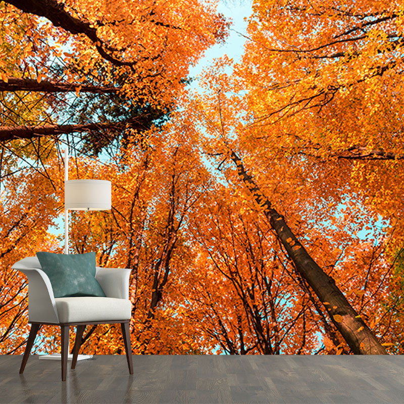 Natural Snow Style Forest Mural Horizontal Photography Bedroom Wall Mural