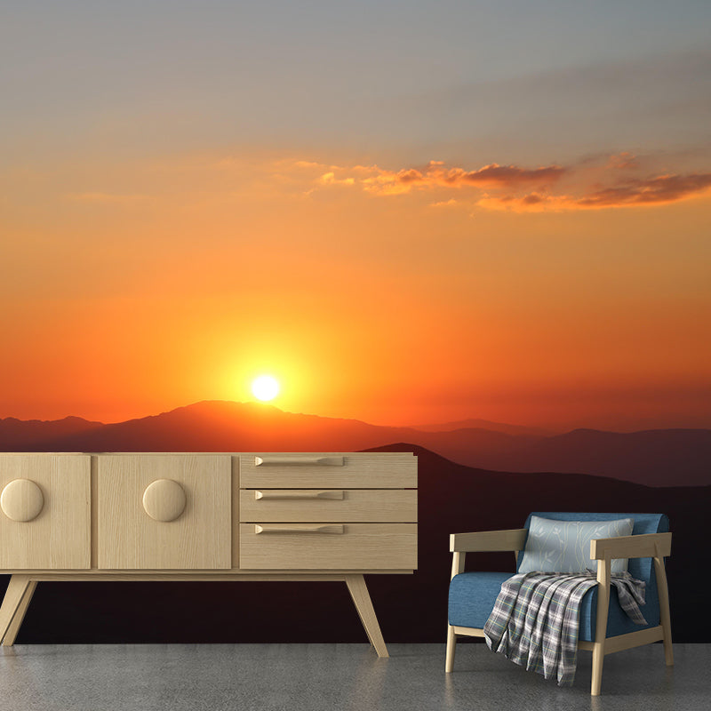 Contemporary Sky Wall Mural Mildew Resistant Wallpaper for Sitting Room