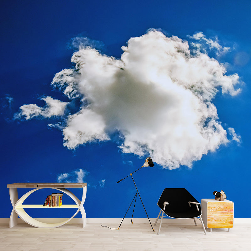 Contemporary Sky Wall Mural Mildew Resistant Wallpaper for Sitting Room