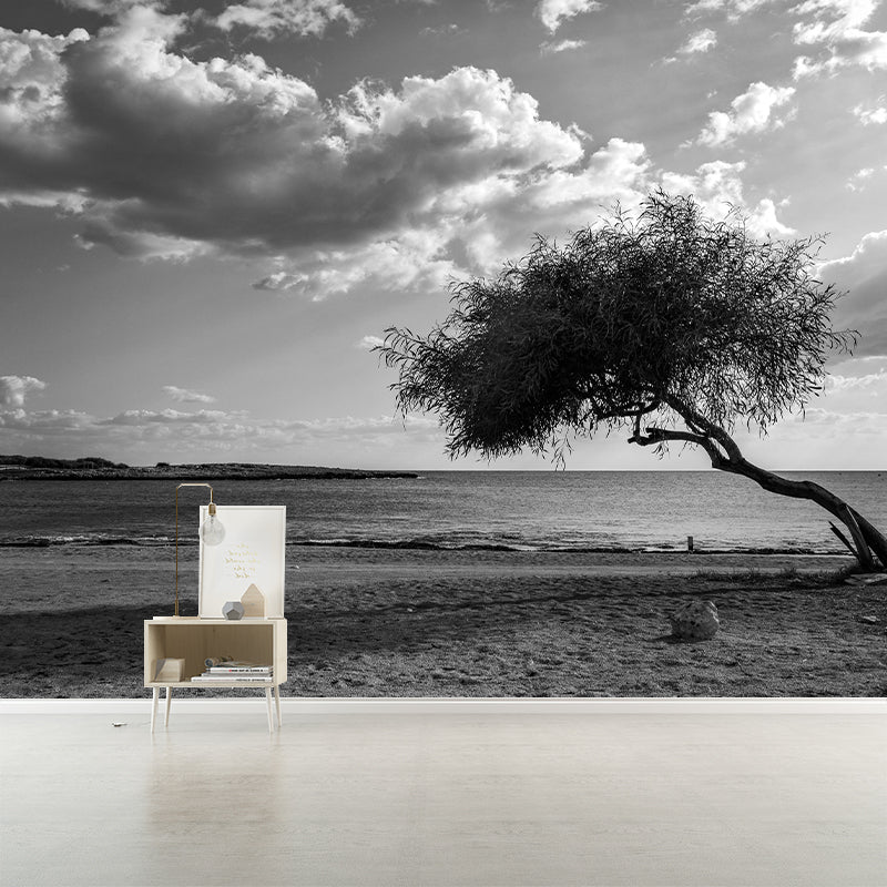 Sky Scene Wallpaper Contemporary Mural Mildew Resistant Wallpaper for Living Room