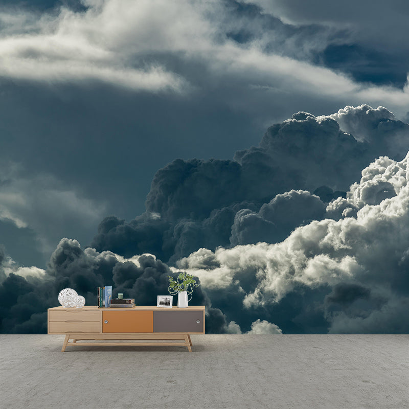 Sky Scene Wallpaper Contemporary Mural Mildew Resistant Wallpaper for Living Room