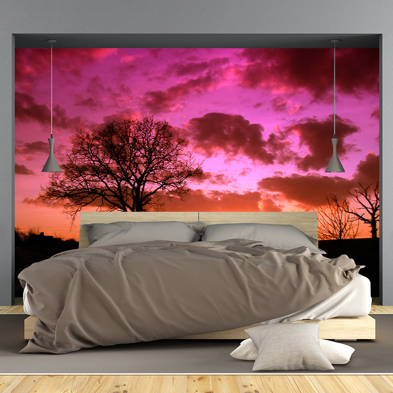 Sky Wall Cloud Contemporary Mural Mildew Resistant Wallpaper for Living Room