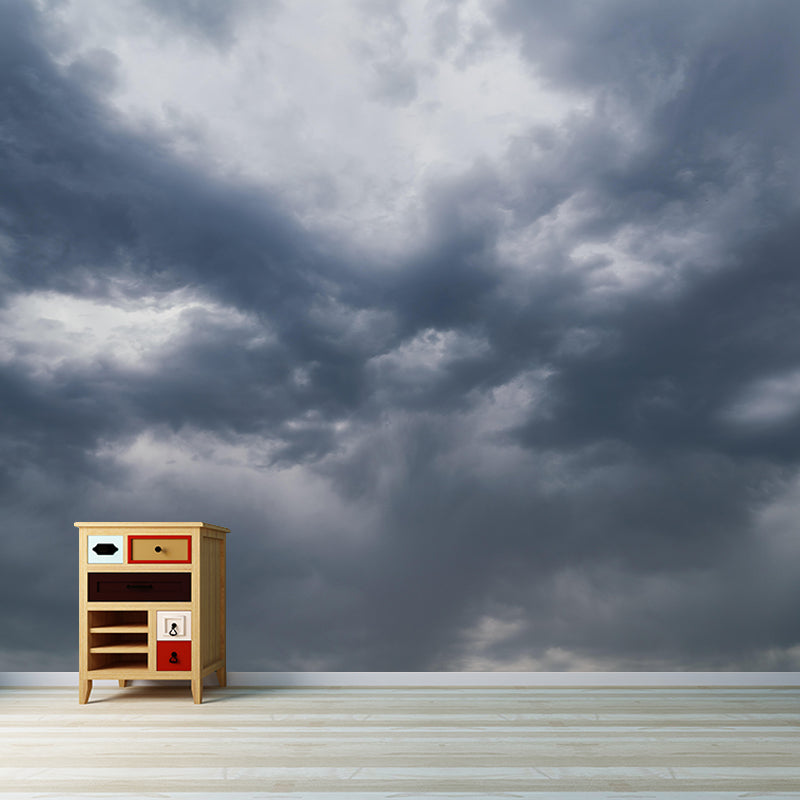 Cloud Sky Contemporary Sky Wall Mural Mildew Resistant Wallpaper for Bedroom