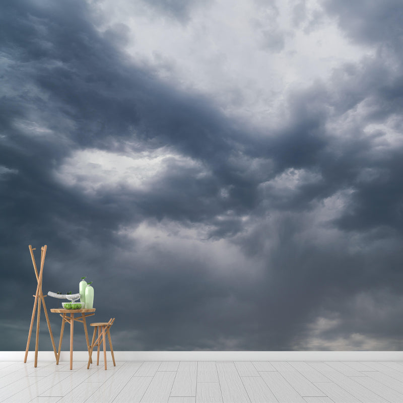 Cloud Sky Contemporary Sky Wall Mural Mildew Resistant Wallpaper for Bedroom