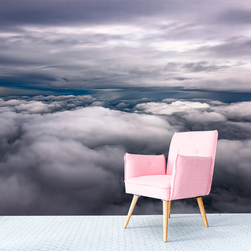 Cloud Sky Contemporary Sky Wall Mural Mildew Resistant Wallpaper for Bedroom