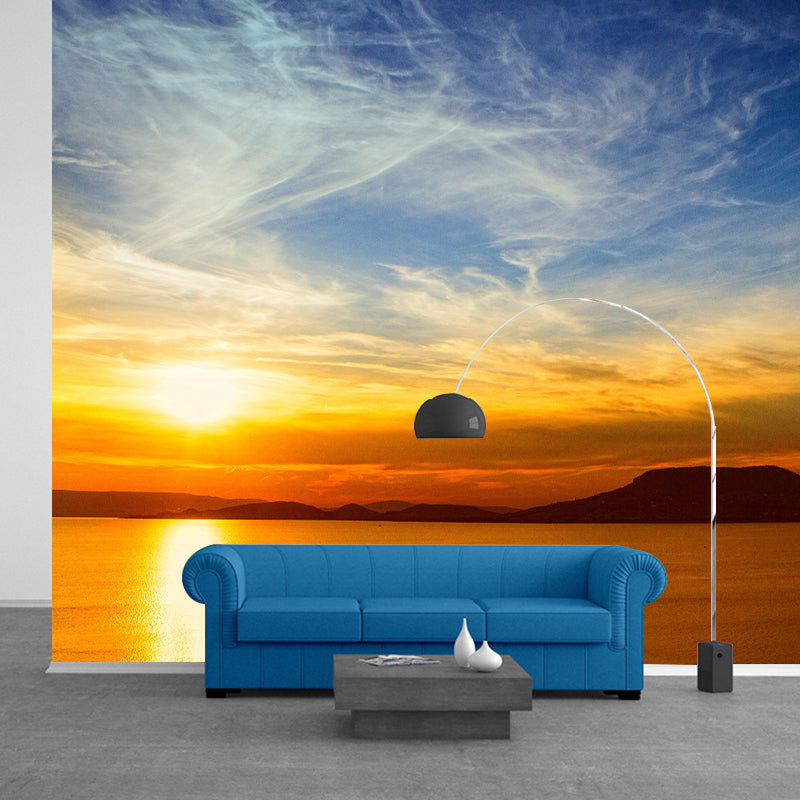 Sunset Contemporary Sky Mural Mildew Resistant Wallpaper for Wall Decor