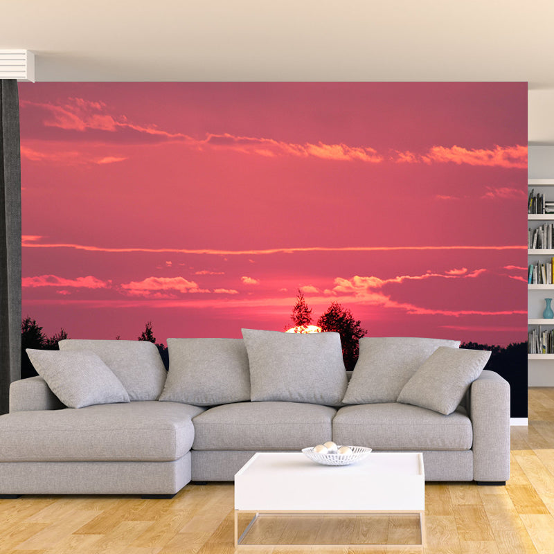 Sunset Contemporary Sky Mural Mildew Resistant Wallpaper for Wall Decor