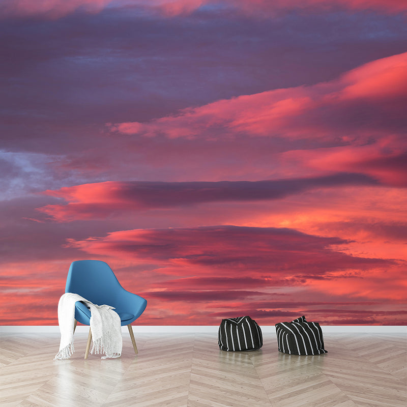 Cloud Sun Contemporary Sky Mural Mildew Resistant Wallpaper for Home Decor