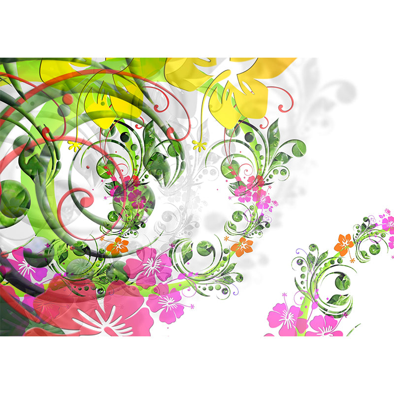 Mildew Tropical Plant Mural Resistant Wallpaper for Home Decor