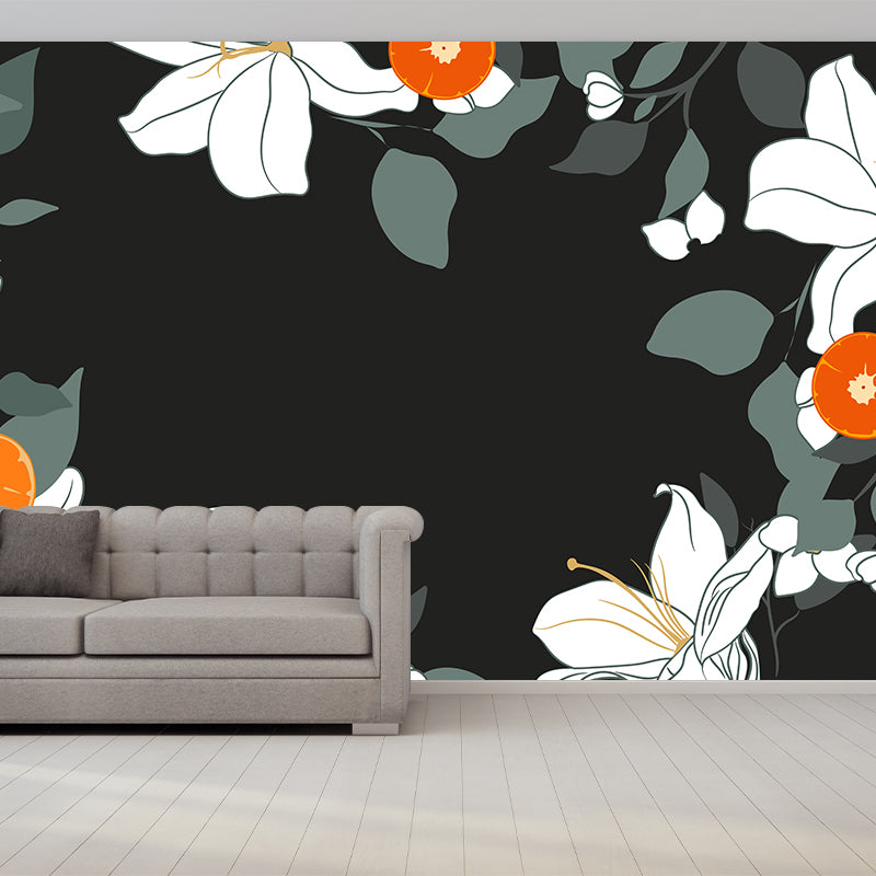 Mildew Tropical Plant Mural Resistant Wallpaper for Home Decor