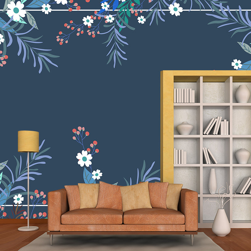 Mildew Tropical Plant Mural Resistant Wallpaper for Home Decor