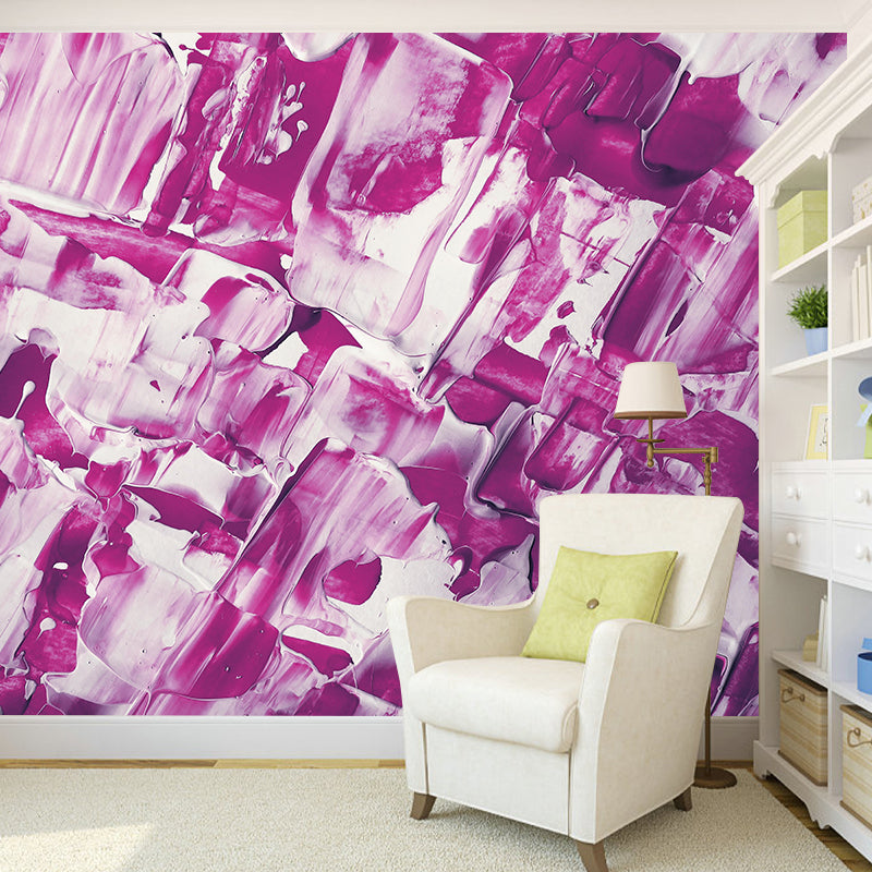 Abstract Contemporary Wall Mural Mildew Resistant Wallpaper for Sitting Room