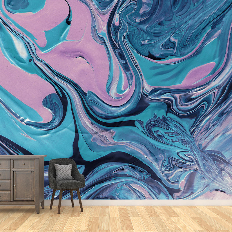 Abstract Contemporary Wall Mural Mildew Resistant Wallpaper for Sitting Room