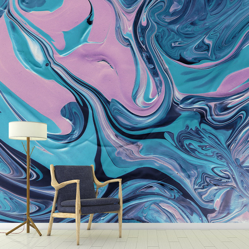 Abstract Contemporary Wall Mural Mildew Resistant Wallpaper for Sitting Room