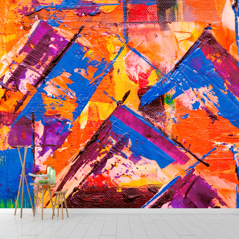 Oil Painting Abstract Wall Mural Mildew Resistant Wallpaper for Wall Decor