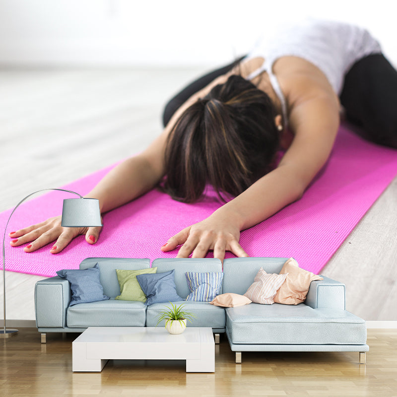 Yoga Contemporary Wall Mural Mildew Resistant Wallpaper for Wall Decor