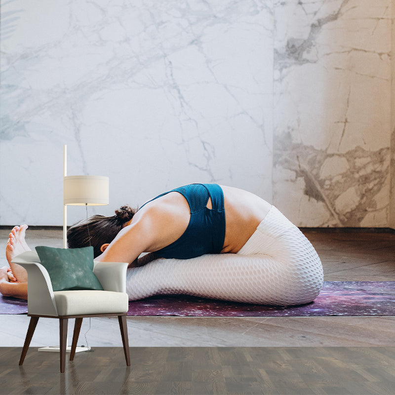 Yoga Style Contemporary Wall Mural Mildew Resistant Wallpaper for Home