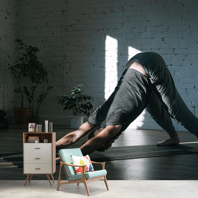 Yoga Style Contemporary Wall Mural Mildew Resistant Wallpaper for Home
