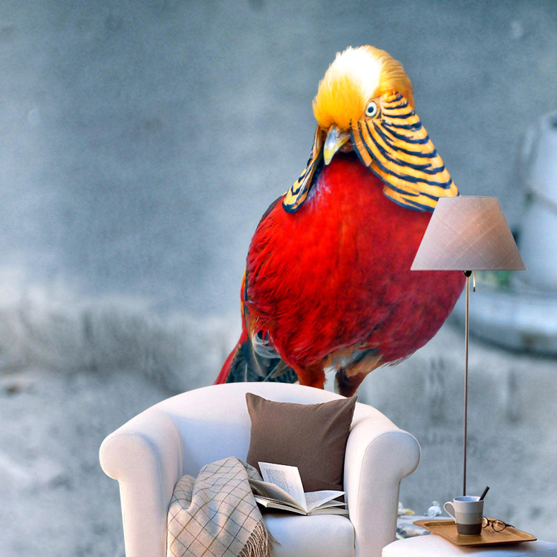 Wild Animal Wall Mural Contemporary Mildew Resistant Wallpaper for Home