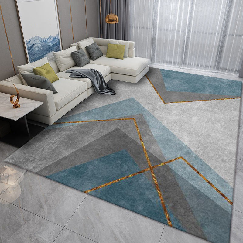 Luxuriant Modern Rug Gold Stripe Rug Washable Rug for Living Room